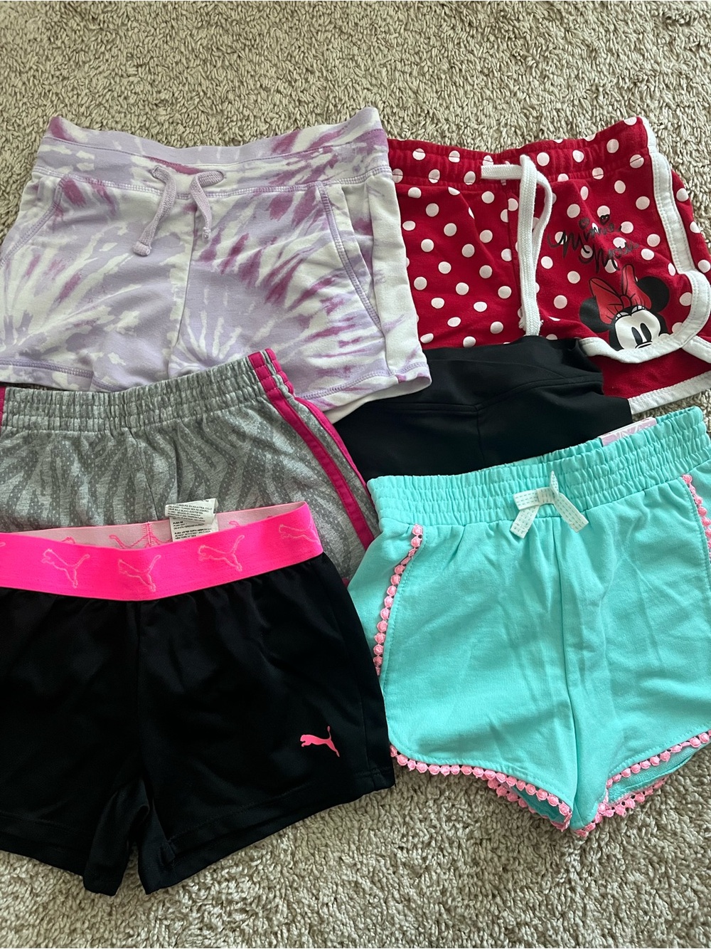 Puma Black Shorts with Hot Pink Waistband and Logo